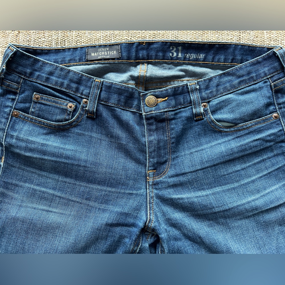 GUC J.Crew Matchstick Mid Rise Jeans, 31R